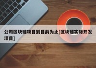 公司区块链项目到目前为止[区块链实际开发项目]