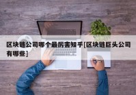 区块链公司哪个最厉害知乎[区块链巨头公司有哪些]