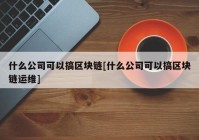 什么公司可以搞区块链[什么公司可以搞区块链运维]