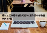 爱尔兰区块链初创公司招聘[爱尔兰有哪些互联网公司]